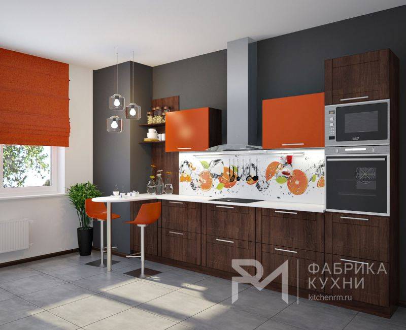стильная прямая кухня в Нижнем Тагиле