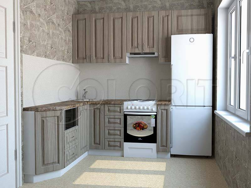 угловая маленькая кухня в Нижнем Тагиле