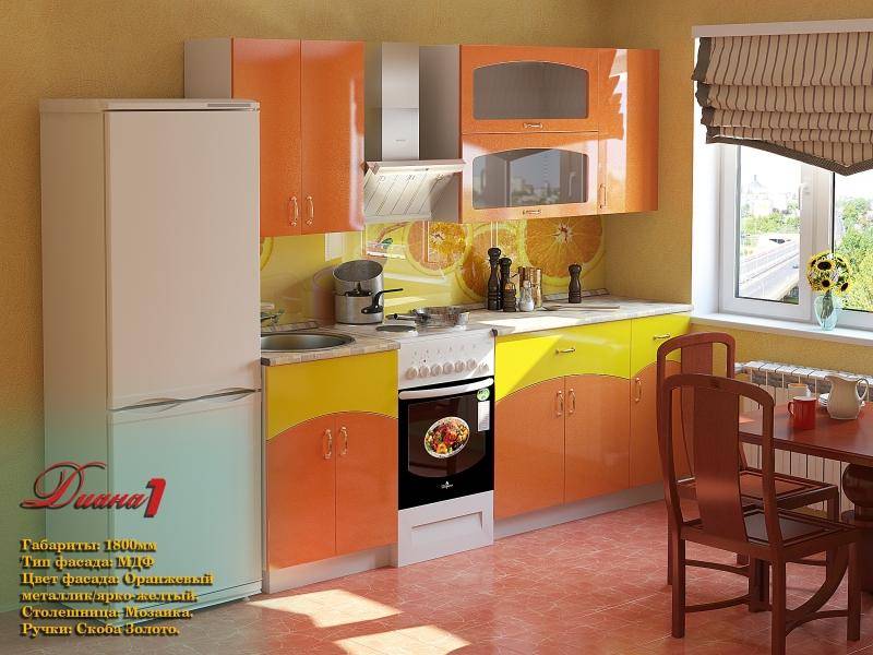 оранжевая кухня диана 1 в Нижнем Тагиле