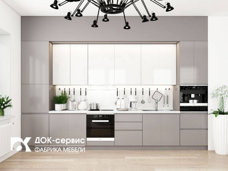современная прямая кухня в Нижнем Тагиле