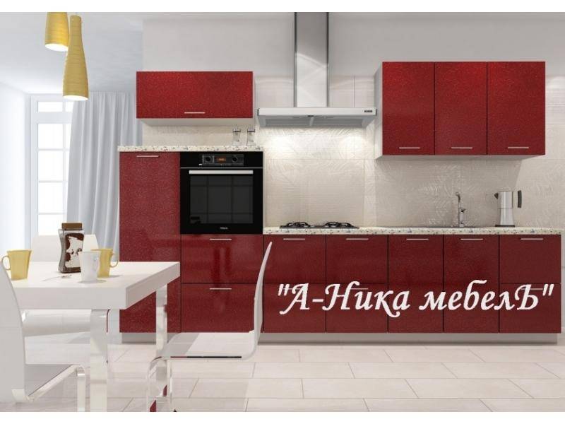 кухня прямая гамма бордо в Нижнем Тагиле