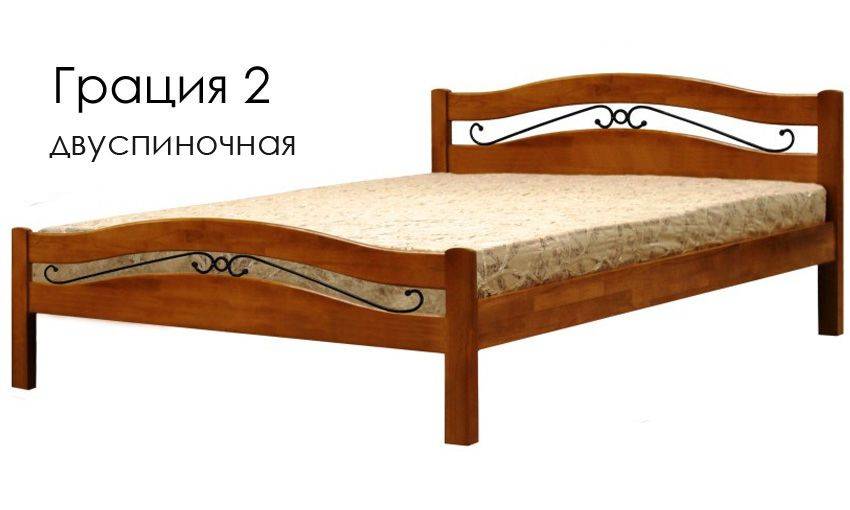 деревянная кровать грация 2 двуспиночная в Нижнем Тагиле