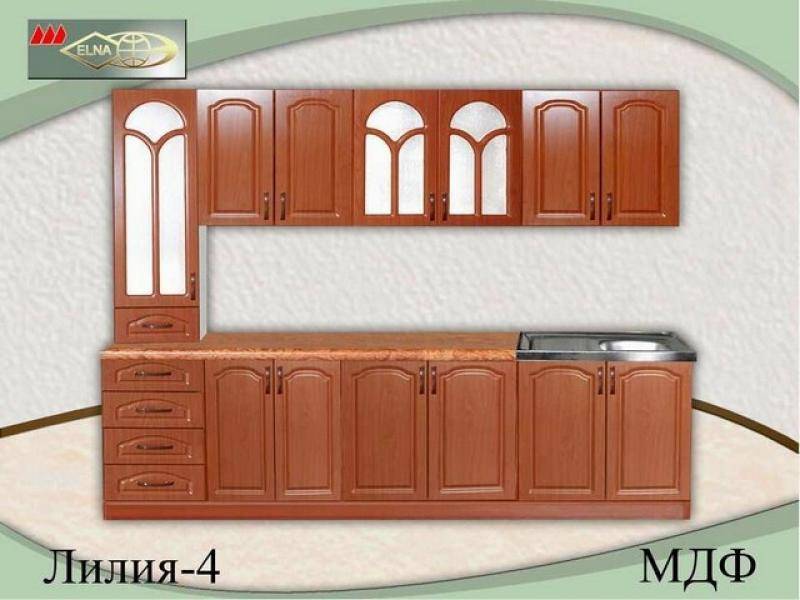 кухня прямая лилия 4 (мдф) в Нижнем Тагиле