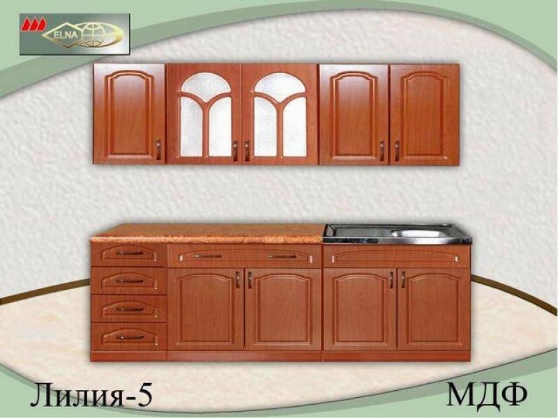 кухня прямая лилия 5 (мдф) в Нижнем Тагиле