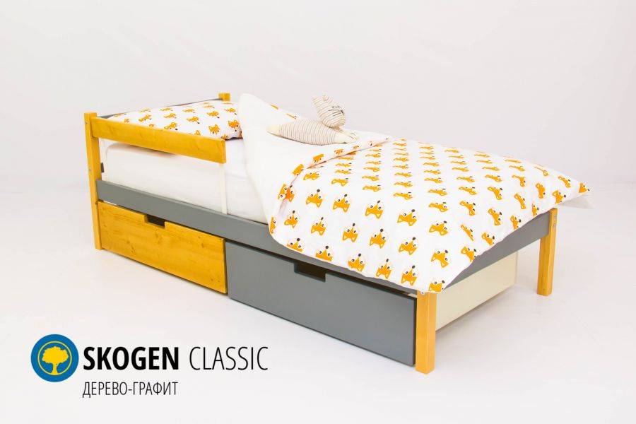 детская кровать skogen classic дерево-графит в Нижнем Тагиле