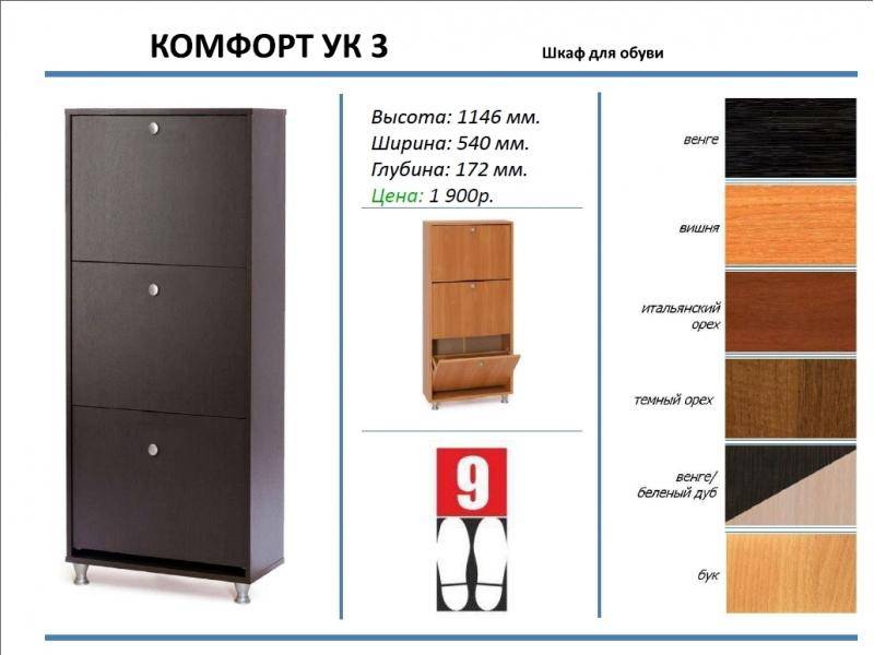 шкаф для обуви комфорт ук 3 в Нижнем Тагиле