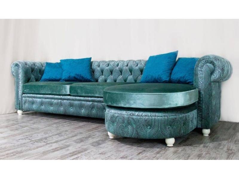 диван chesterfield с оттоманкой в Нижнем Тагиле