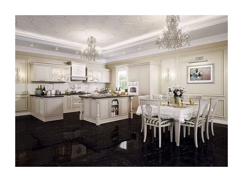 кухня dolomite с островом в Нижнем Тагиле