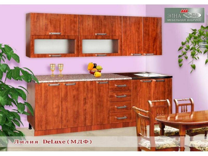 кухня прямая лилия deluxe (мфд) в Нижнем Тагиле
