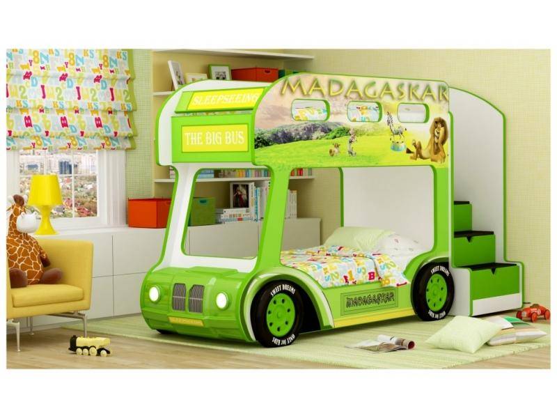 двухъярусная кровать-aвтобус madagaskar в Нижнем Тагиле