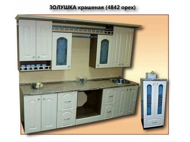 кухня золушка крашеная глянцевая (4842 орех) в Нижнем Тагиле
