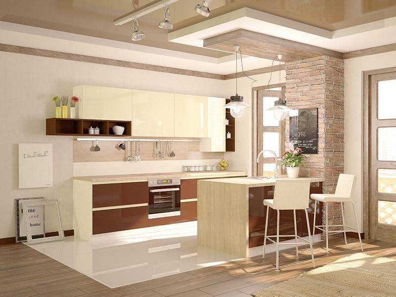 светлая кухня с островом латте small в Нижнем Тагиле