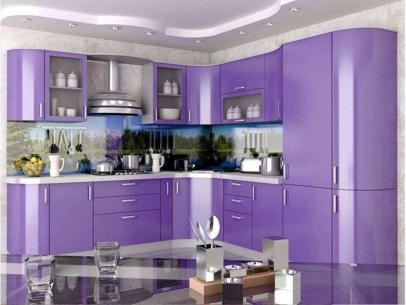 угловая фиолетовая кухня в Нижнем Тагиле