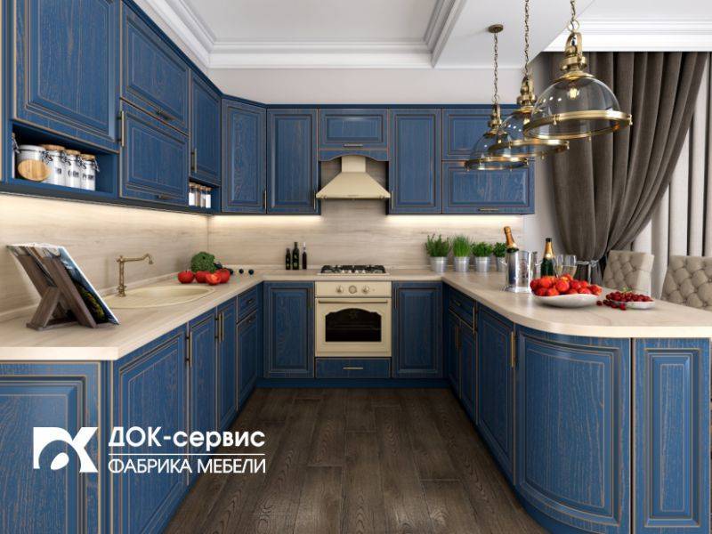 угловая кухня мдф со шпоном в Нижнем Тагиле