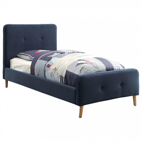 кровать button tufted flannelette navy 140х200 в Нижнем Тагиле