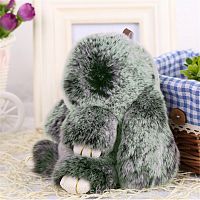 меховой зайка брелок зелёный в Нижнем Тагиле