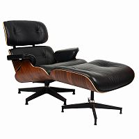 кресло eames style lounge chairчерное с коричневым в Нижнем Тагиле