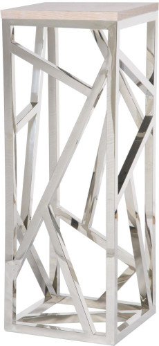 консоль geometric высокая 40x40x110 хром, белая столешница в Нижнем Тагиле