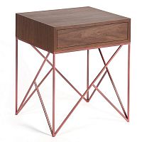 прикроватная тумба с ящиком prince box copper американский орех медная, американский орех в Нижнем Тагиле