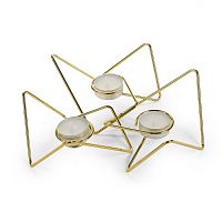 набор подсвечников золотых металлических для чайных свечей tri-angular loop, 7 см, 3 штуки в Нижнем Тагиле