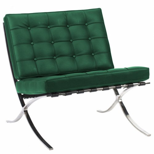 кресло barcelona chair кожа зеленое в Нижнем Тагиле