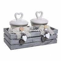 банка love с крышкой, набор 2 шт. на подставке серого цвета в Нижнем Тагиле