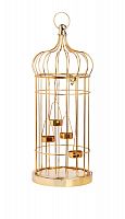 подсвечник-фонарь золотой на 4 свечи клетка shabby, 58 см в Нижнем Тагиле