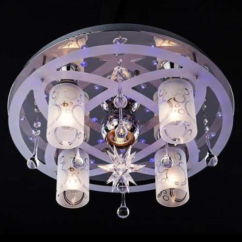 потолочная люстра eurosvet 70202/5 хром/синий+красный+фиолетовый в Нижнем Тагиле