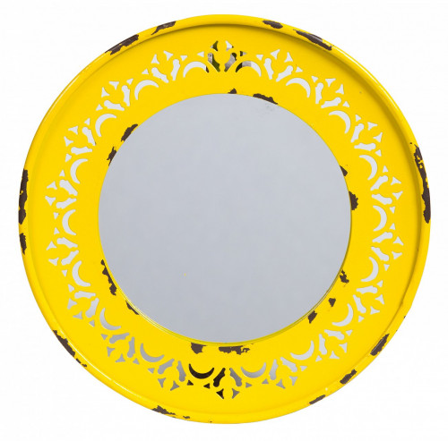 зеркало круглое металлическое желтое fiesta yellow в Нижнем Тагиле
