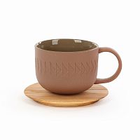чашка с блюдцем tactile диаметр 9,4 коричневый в Нижнем Тагиле