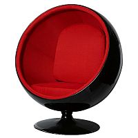 кресло eero ball chair черно-красное в Нижнем Тагиле