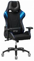 игровое кресло бюрократ бюрократ viking 4 aero, обивка: искусственная кожа, цвет: иск.кожа черная/ткань черная 26-28/сетка синяя(tw-10)-голубая(tw-55)-серая(tw-12) в Нижнем Тагиле