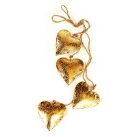 гирлянда новогодняя подвесная сердца золотые golden hearts, 65 см в Нижнем Тагиле