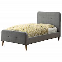 кровать button tufted flannelette gray 120х200 в Нижнем Тагиле