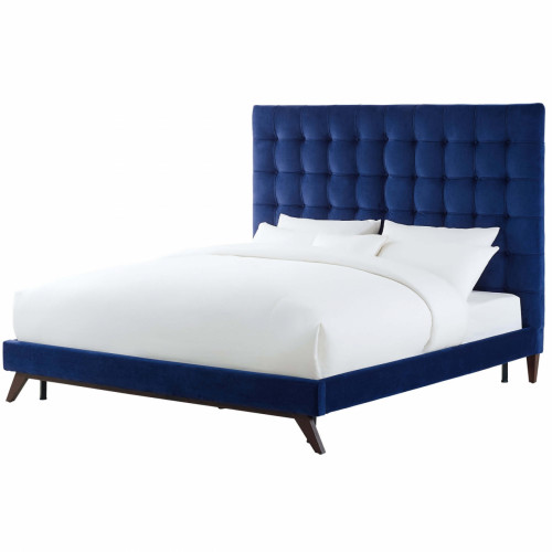 кровать eden 90х200 синий велюр р в Нижнем Тагиле