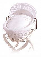 колыбель-переноска gift wicker moses basket белая, белое белье в Нижнем Тагиле
