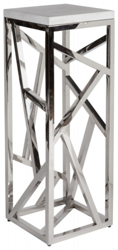 консоль geometric высокая 40x40x110 металл, белая столешница в Нижнем Тагиле