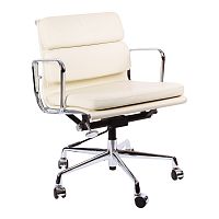 кресло eames style с регулируемой высотой кремовая кожа в Нижнем Тагиле
