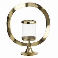 подсвечник золотой декоративный со стеклом круг gold circle, 38 см в Нижнем Тагиле