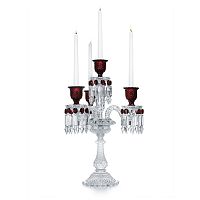 канделябр хрустальный с красными вставками на 4 свечи baccarat 3+1 от delight collection, 60 см в Нижнем Тагиле