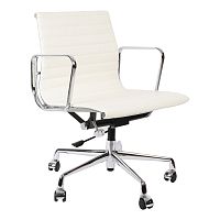 кресло eames style с регулируемой высотой белая кожа в Нижнем Тагиле