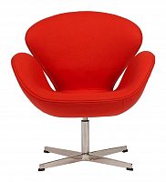 кресло swan chair кашемир красное в Нижнем Тагиле