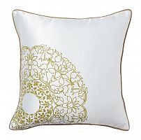 подушка с золотыми цветами flower weaving white в Нижнем Тагиле