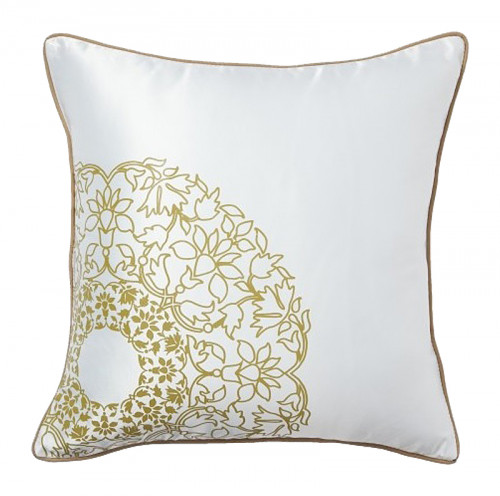 подушка с золотыми цветами flower weaving white в Нижнем Тагиле