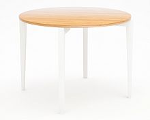стол обеденный с коричневой столешницей и белыми ножками circus compact в Нижнем Тагиле