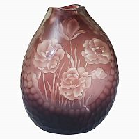 ваза стеклянная bordo (бело-бордовая) в Нижнем Тагиле