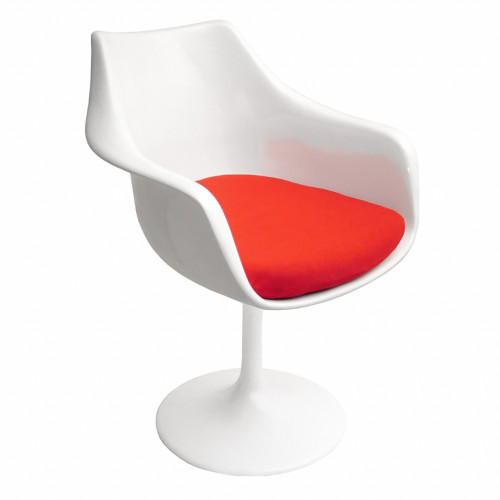кресло tulip armchair бело-красное шерсть в Нижнем Тагиле