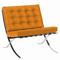 кресло barcelona chair кожа оранжевое в Нижнем Тагиле