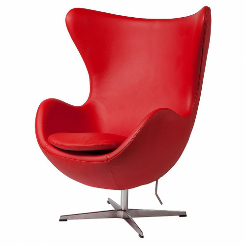 кресло egg chair кожа красное в Нижнем Тагиле