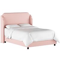 кровать двуспальная с мягкой спинкой 180х200 розовая aurora wingback blush в Нижнем Тагиле